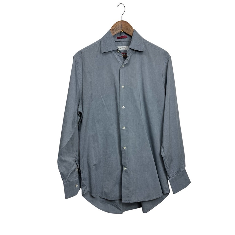 The Field Men's Gray Dress Shirt 100% Cotton Medium
